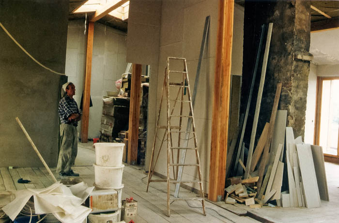 Kollwitzstraße 52, Innenausbau des Dachstuhls in Eigenarbeit, 1996